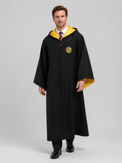 Black Gryffindor Robe with Hood for Cosplay Costumes detail