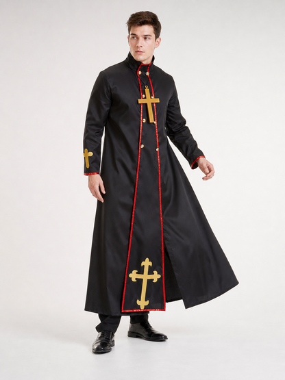 Religious Robe with Crosses and Red Trim