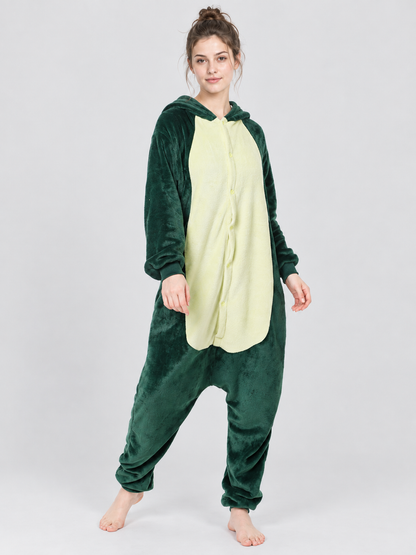 Hooded Pajama Jumpsuit, Dark Green