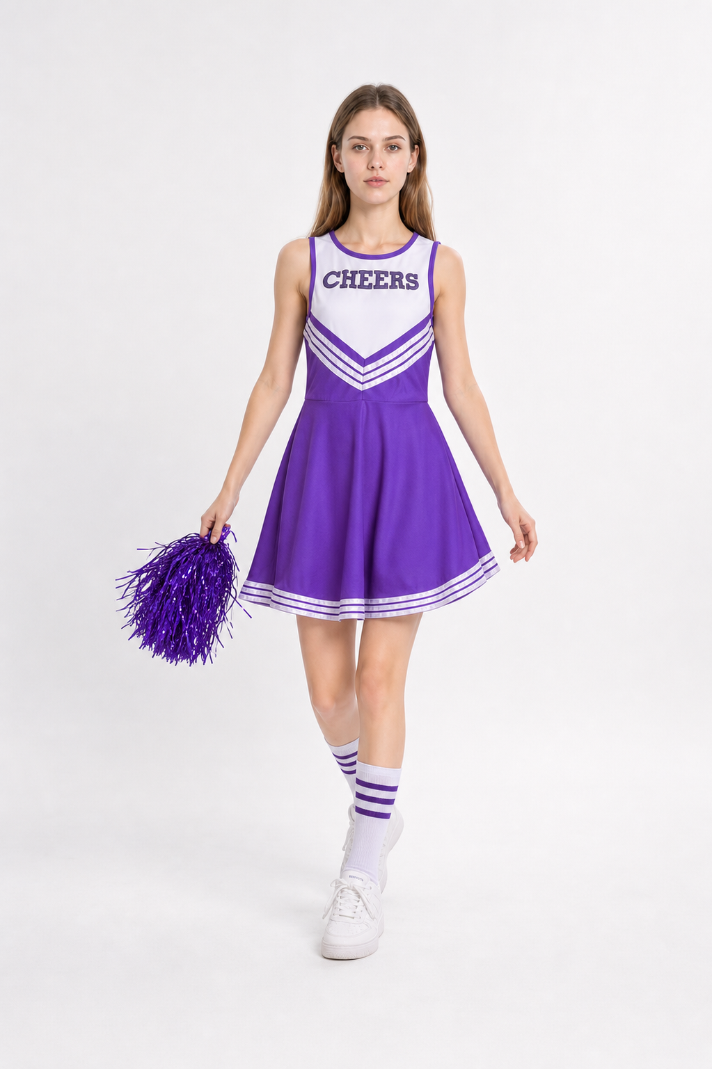 Sleeveless Cheerleading Dress with CHEERS Lettering Costume Dresses detail 2