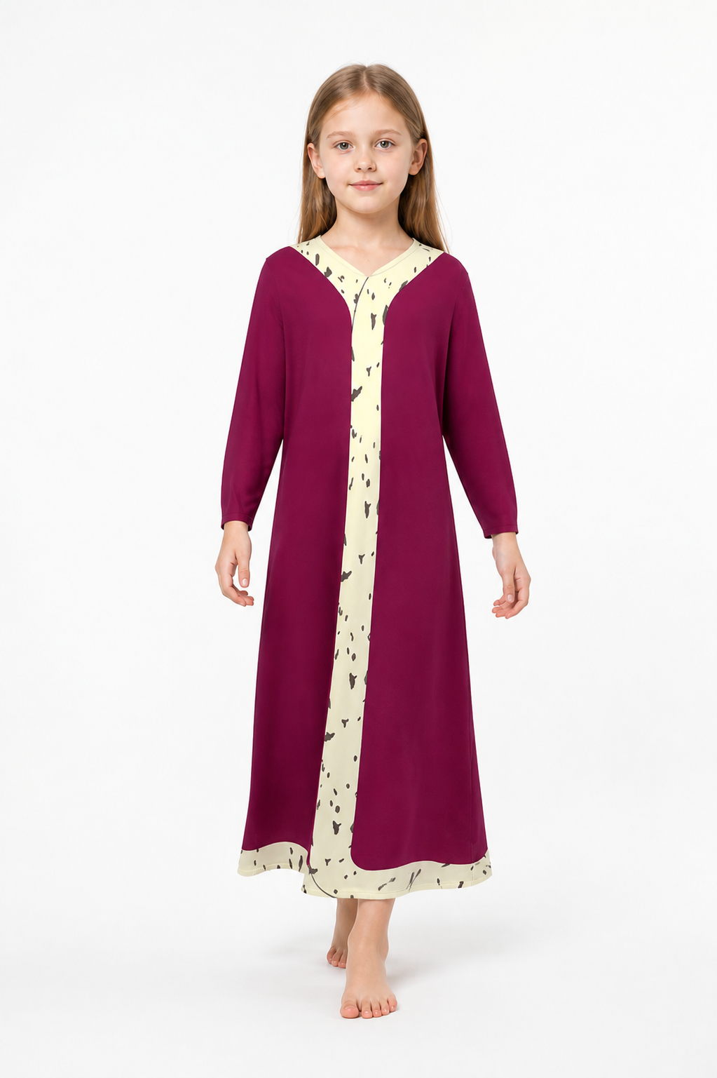 Pomni Cosplay Dress, Long Sleeves, Burgundy and Cream Costume Dresses detail 2