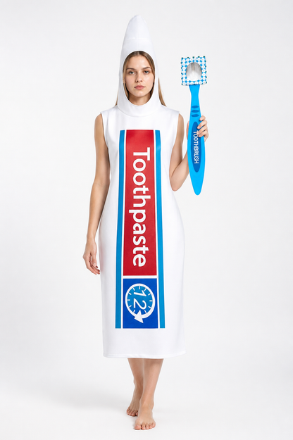 White, Red, and Blue Toothpaste Tube Costume Costumes detail 2