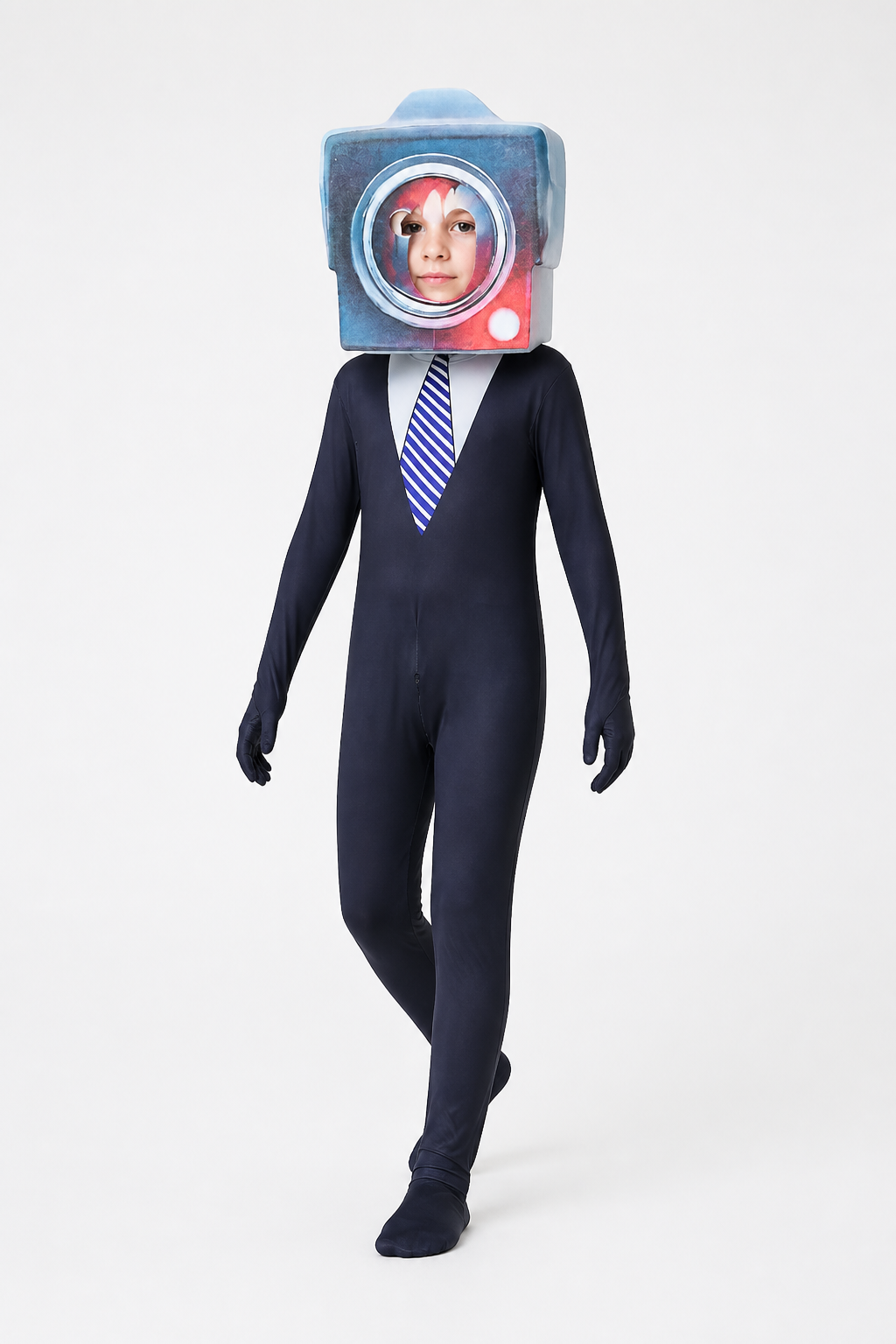 TV Man cosplay jumpsuit with hood