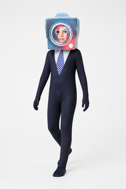 TV Man cosplay jumpsuit with hood