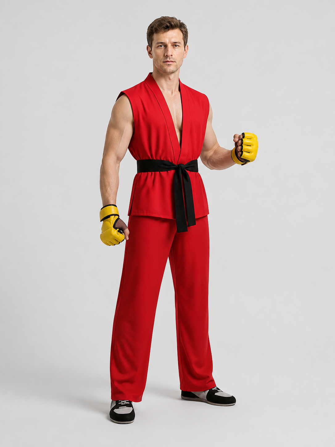 Ryu and Ken Cosplay Costume, Sleeveless Set Costumes detail 2