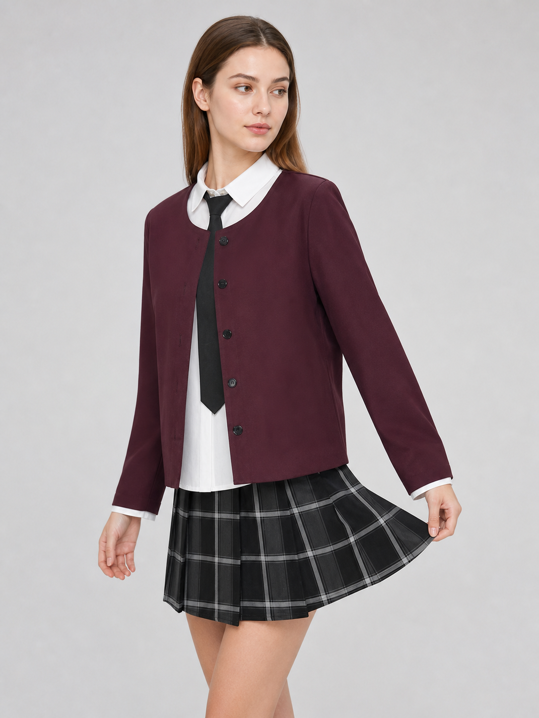 Frank cosplay costume: shirt, cardigan, skirt