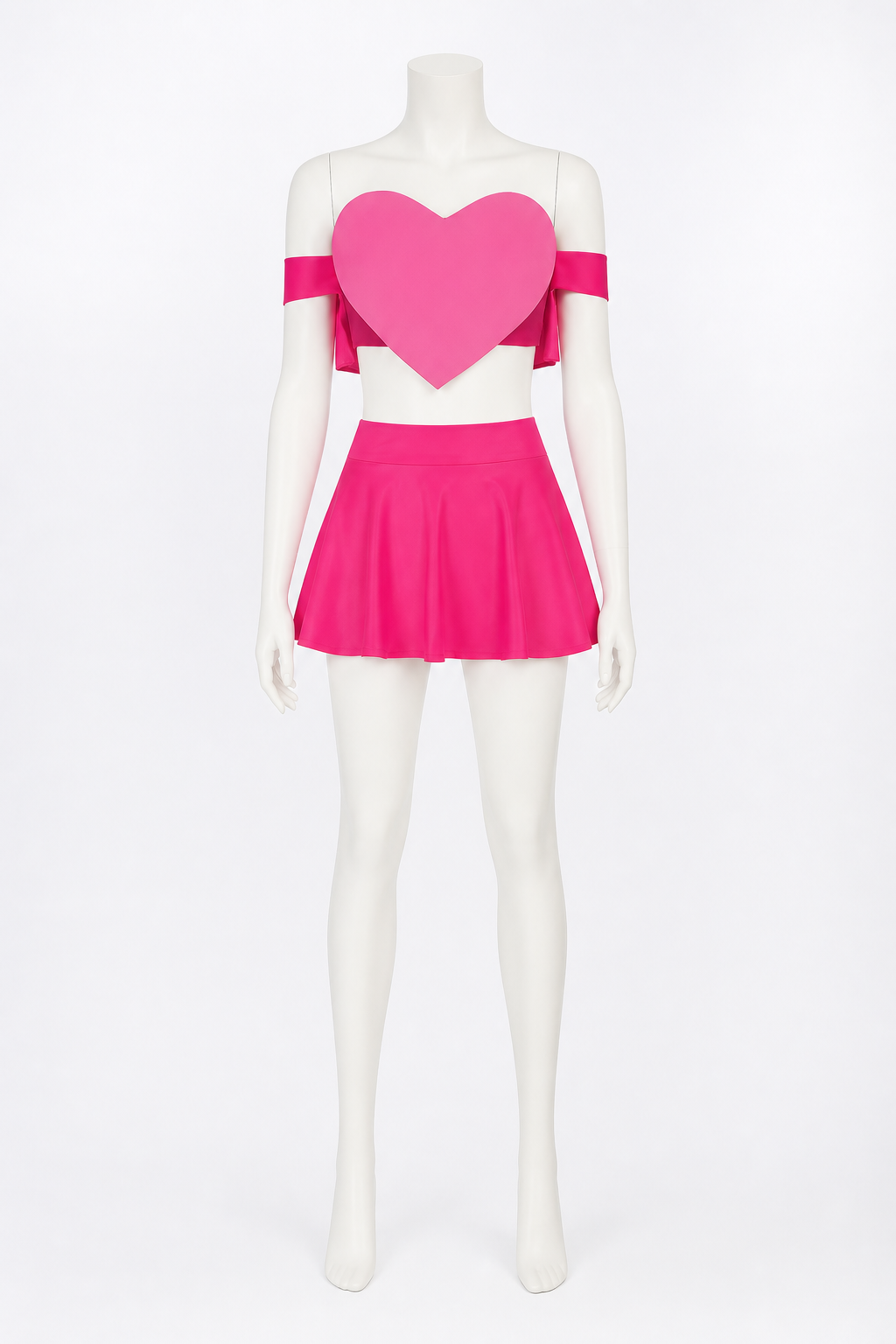 Off-the-Shoulder Crop Top and Heart Skirt Set product detail 2