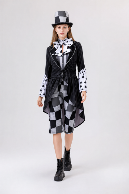 Carnival Costume with Tailcoat and Checkerboard Print Costumes detail 2