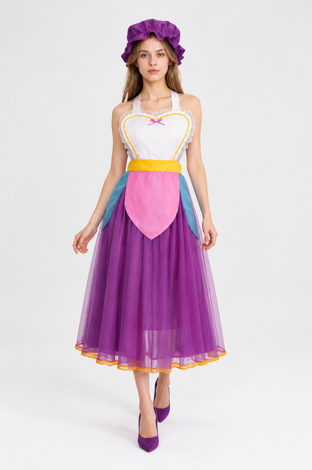 Cosplay Dress with Apron and Cap Costume Dresses detail 2
