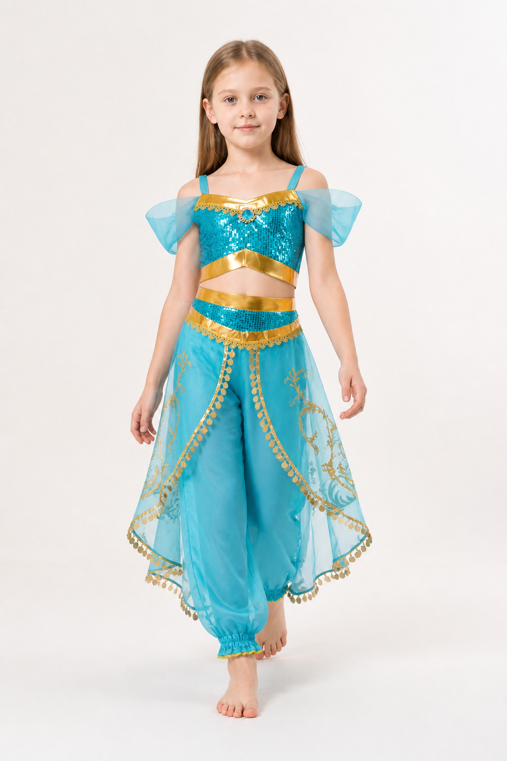 Fairytale Girls’ Costume in Turquoise with Sequins product detail 2