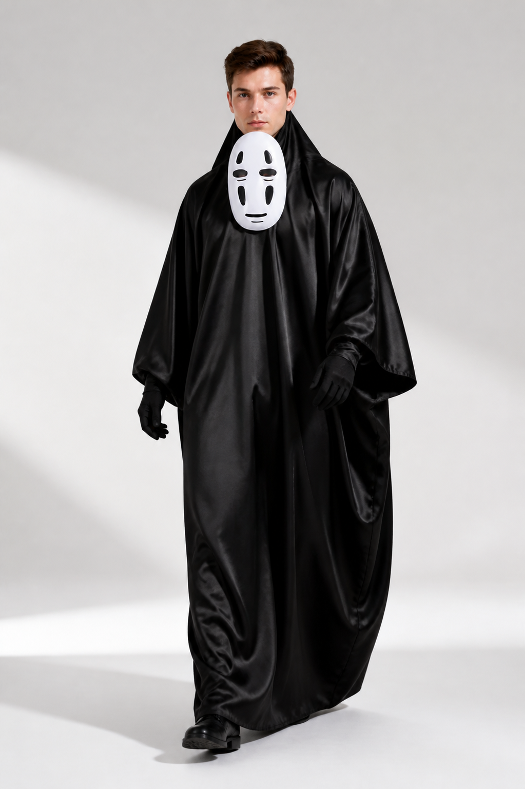 Ghost Costume with Hood and White Mask Costume Masks detail 2