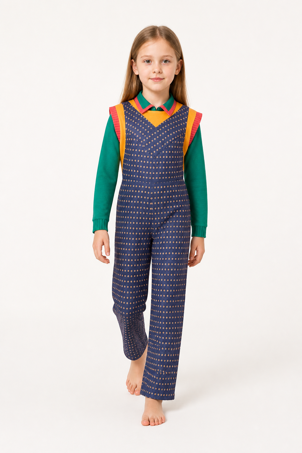 Cosplay Jumpsuit with a Colorful Collar Costumes detail 2