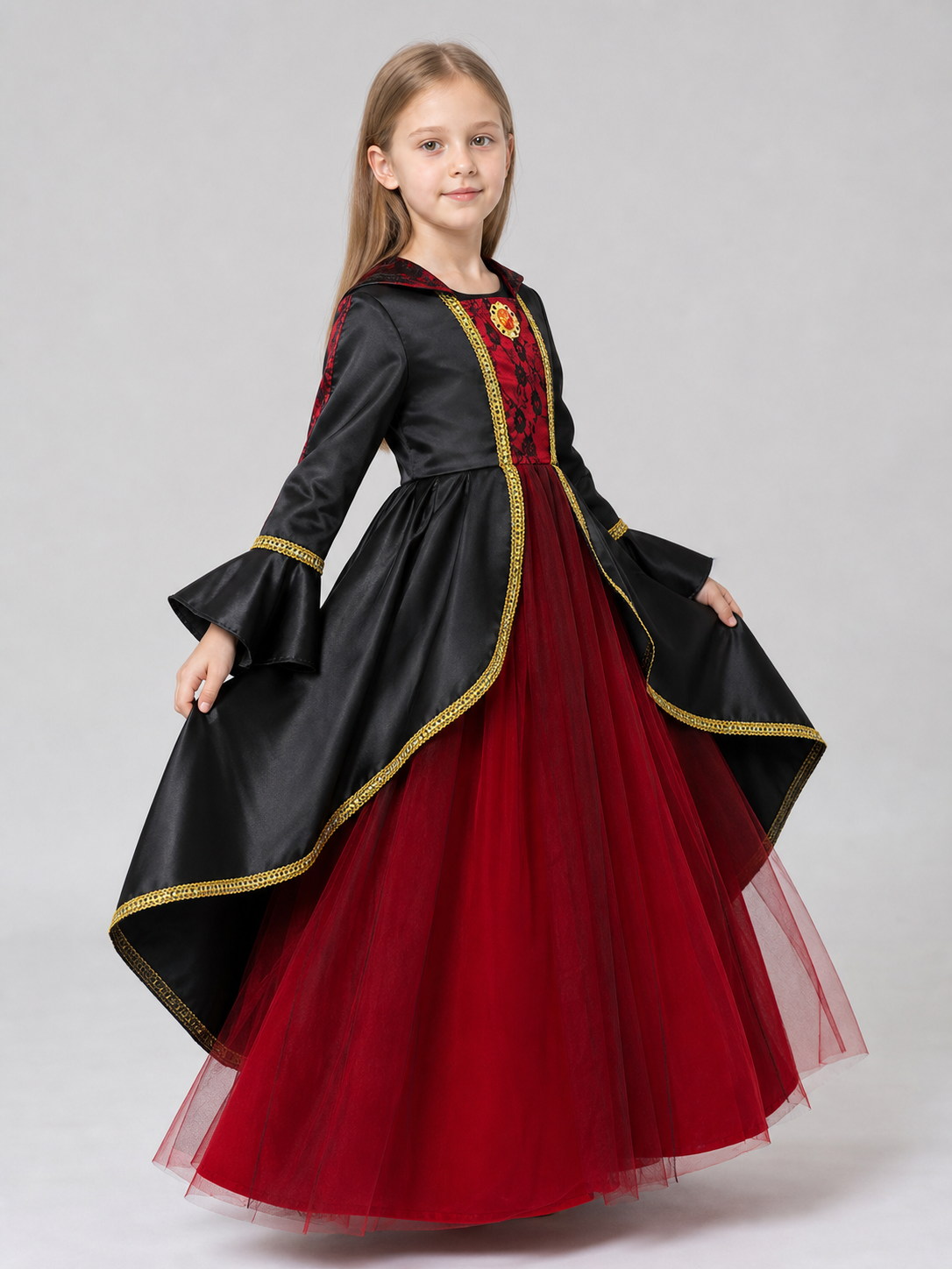 Costume Dress with Hat and Collar for Cosplay