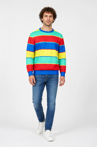 Wide-Stripe Crew-Neck Long-Sleeve Top product detail 2