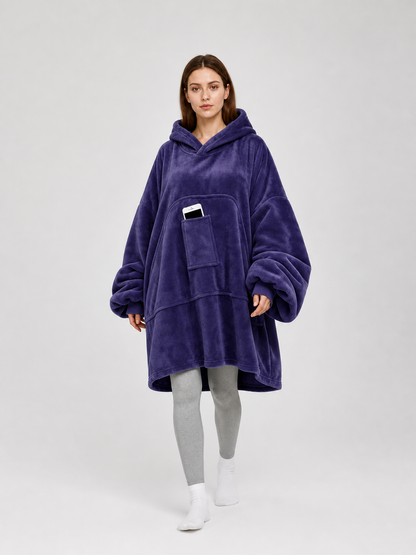 Flannel Blanket with Sleeves, Hood, and Large Pocket Wearable Blankets detail 2