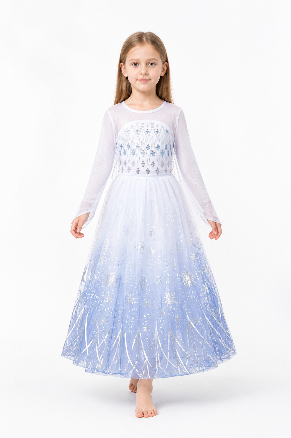 Gradient Carnival Dress with Snowflakes Costume Dresses detail 2