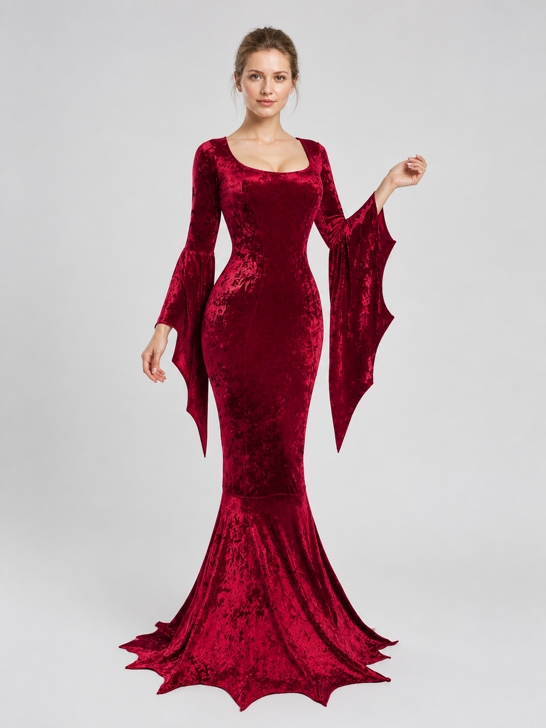 Vampire Witch Dress with Wing Sleeves for Halloween Costume Dresses detail 2