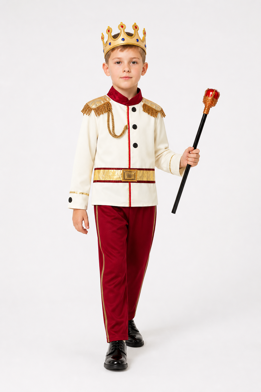 Children's Prince Costume with Crown and Scepter Costume Headwear detail 2