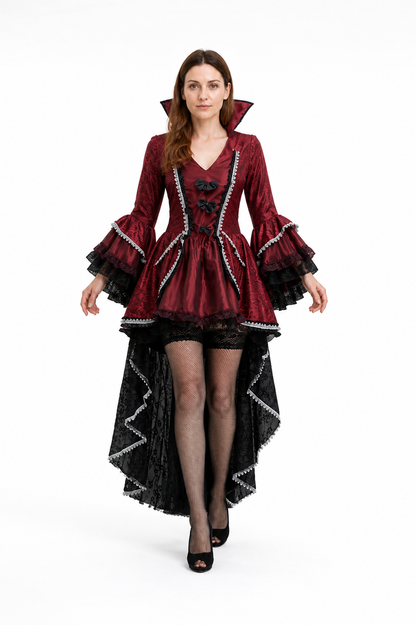 Vampire Costume with Voluminous Sleeves and an Asymmetrical Hem Costumes detail 2