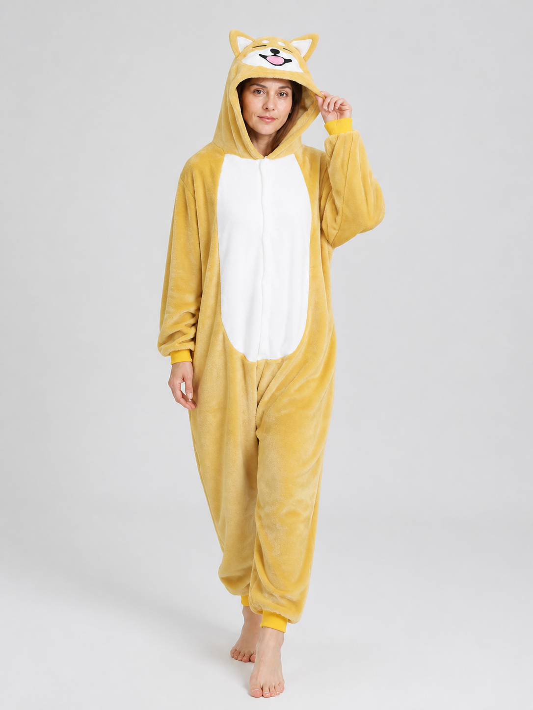 Husky Hooded Flannel Pajama Jumpsuit product detail 2