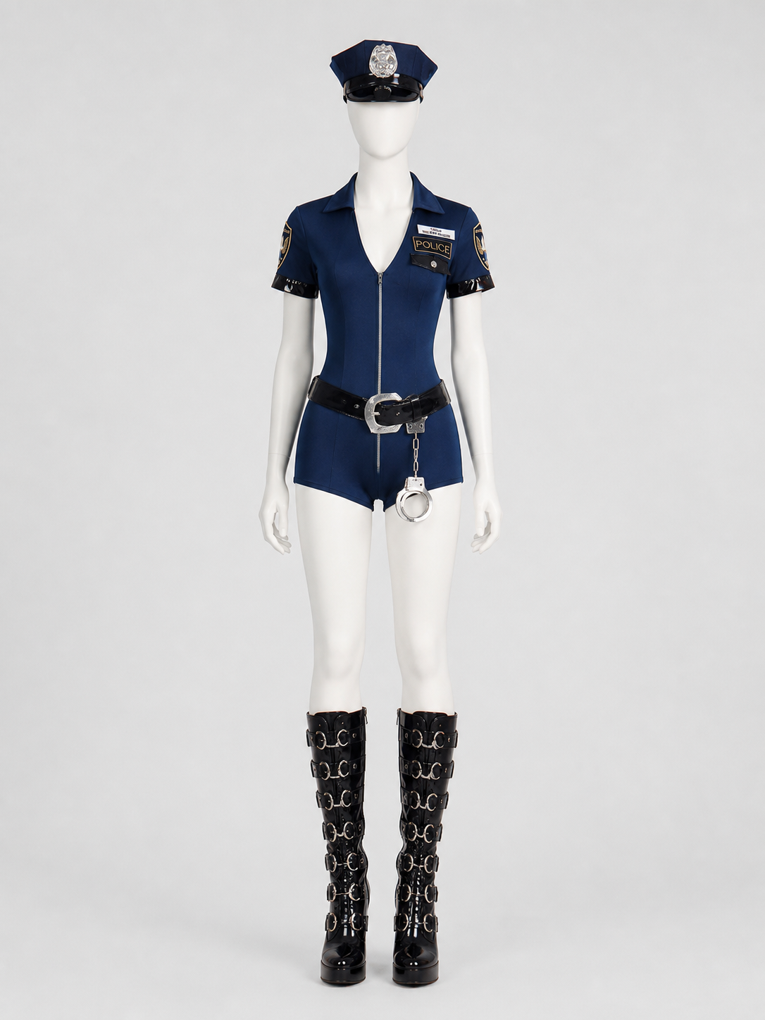 Police Cosplay Costume, Blue Jumpsuit Costumes detail 2