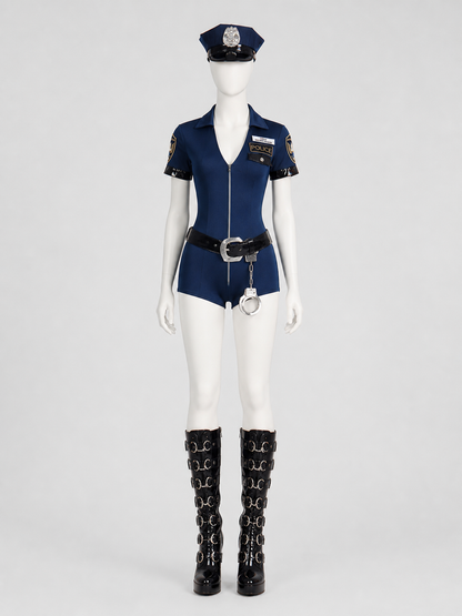Police Cosplay Costume, Blue Jumpsuit Costumes detail 2