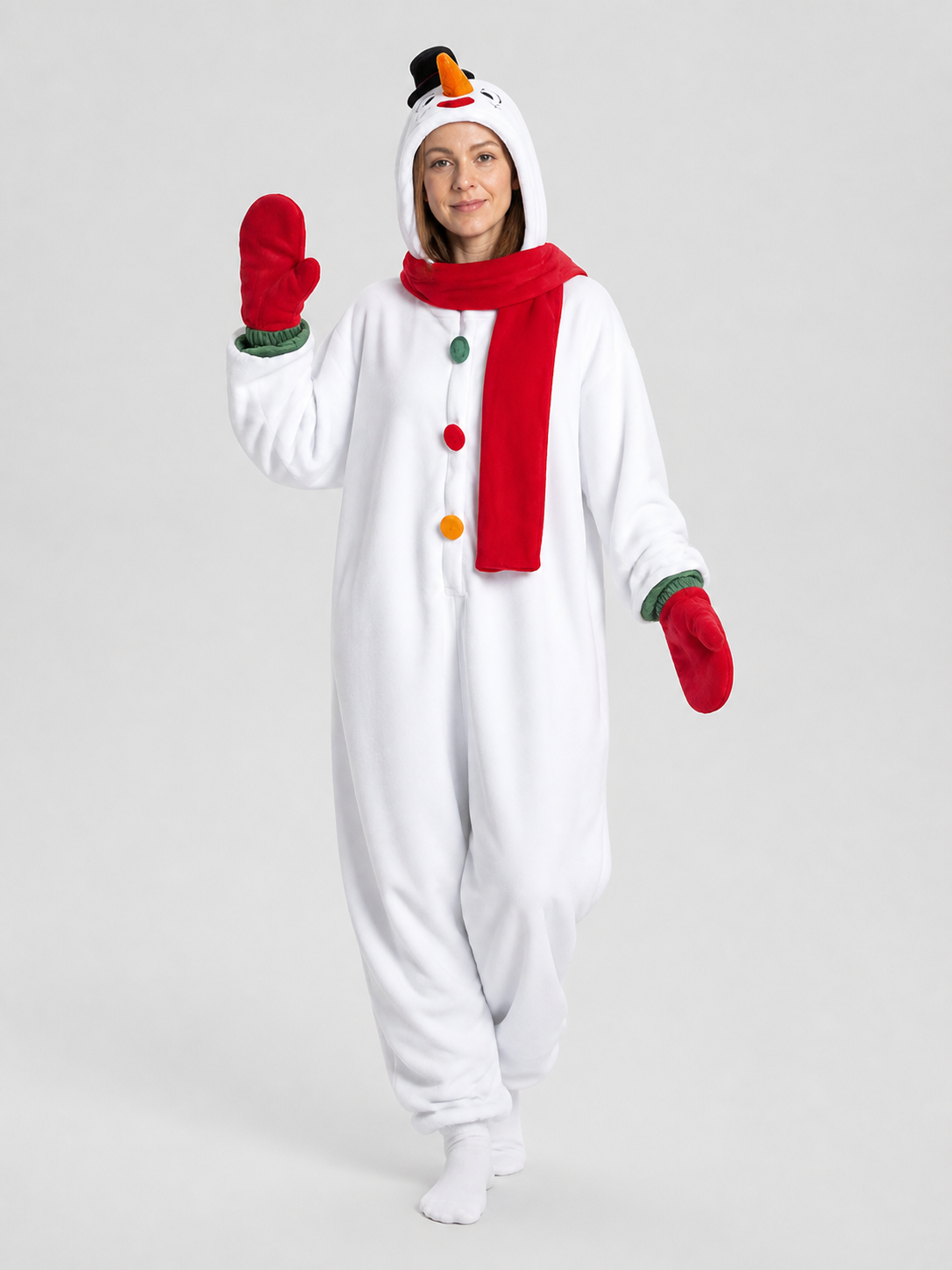 Snowman Costume: Hooded Jumpsuit for Cosplay Costumes detail 2