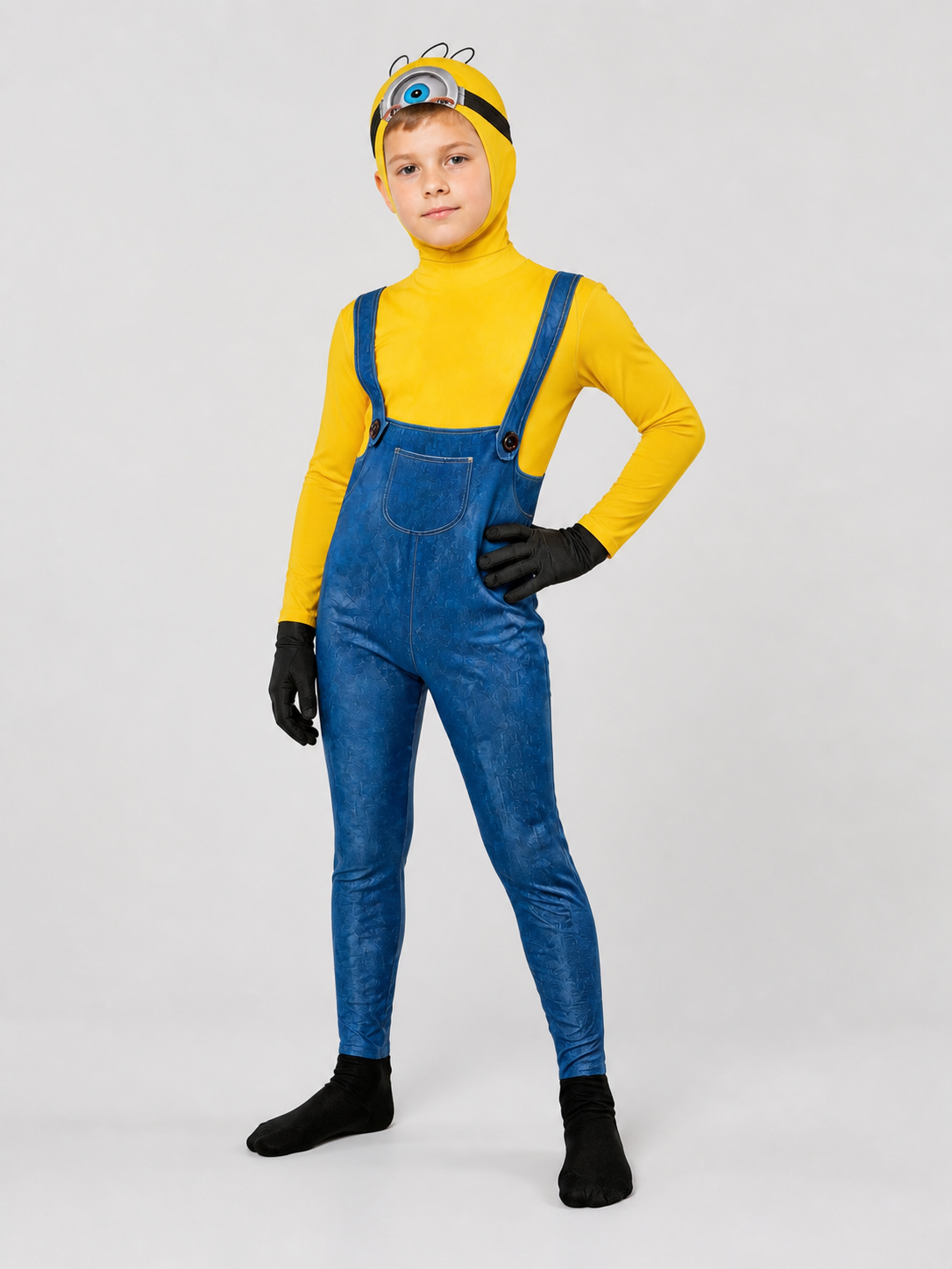 Minion Costume, Yellow Jumpsuit with Headpiece Costume Headwear detail 2