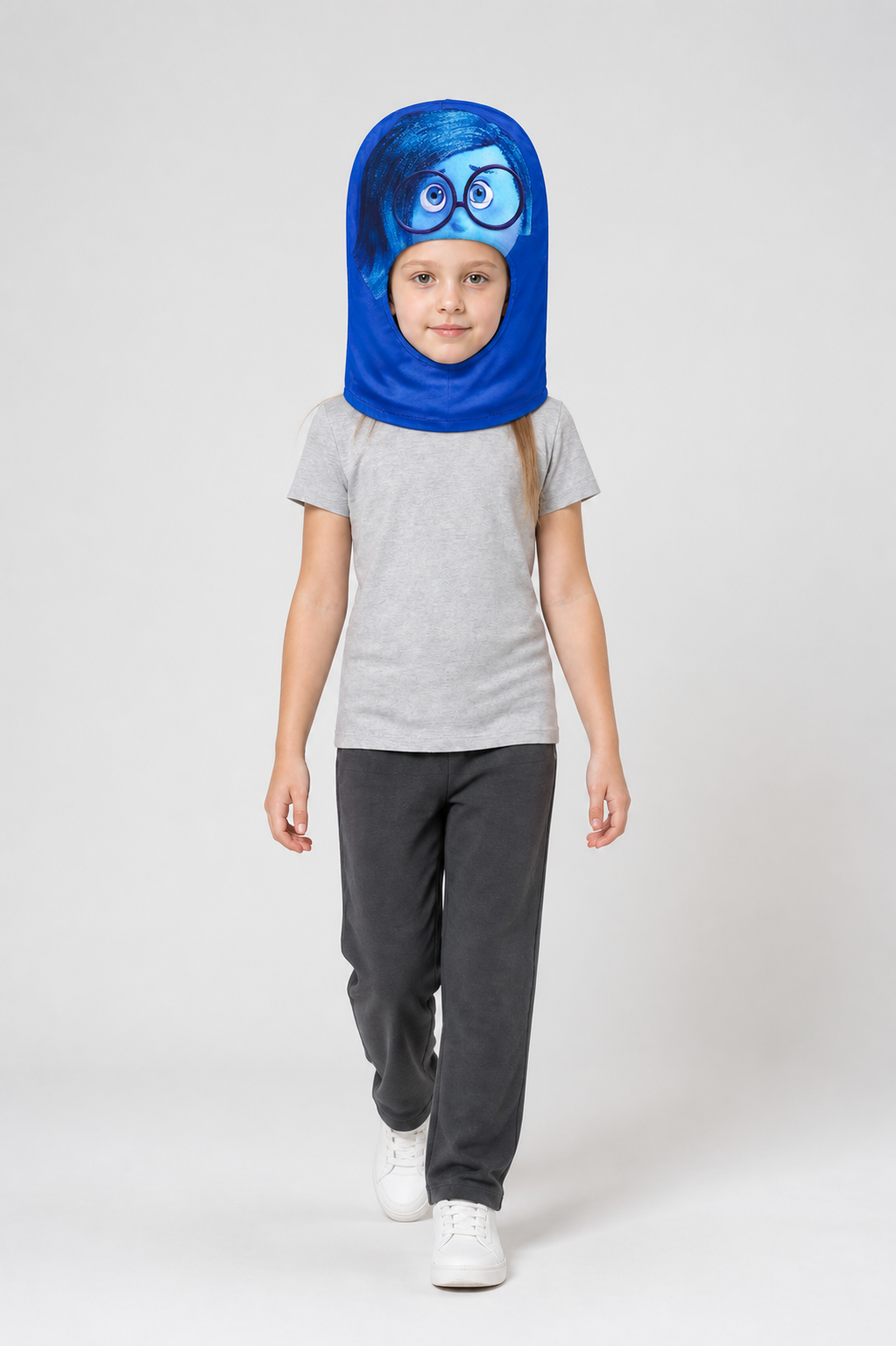 Inside Out 2 Head Mask with Blue Hair and Glasses Costume Masks detail 2