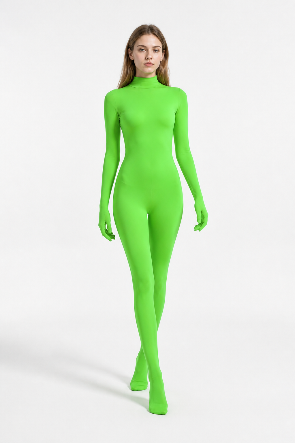 Jumpsuit with Covered Hands and Feet, Green product detail 2