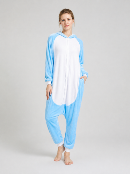 Warm Husky Flannel Pajama Jumpsuit with Hood product detail 2
