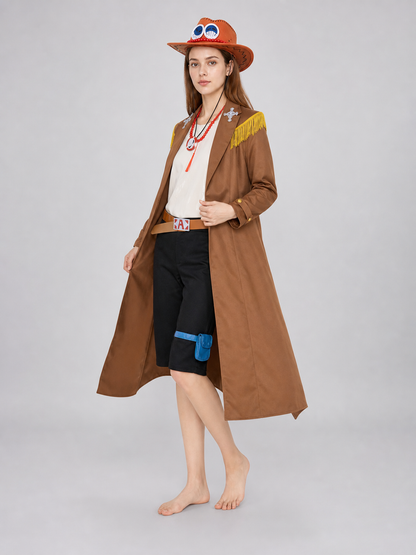 Ace One Piece Cosplay Costume with Coat and Accessories