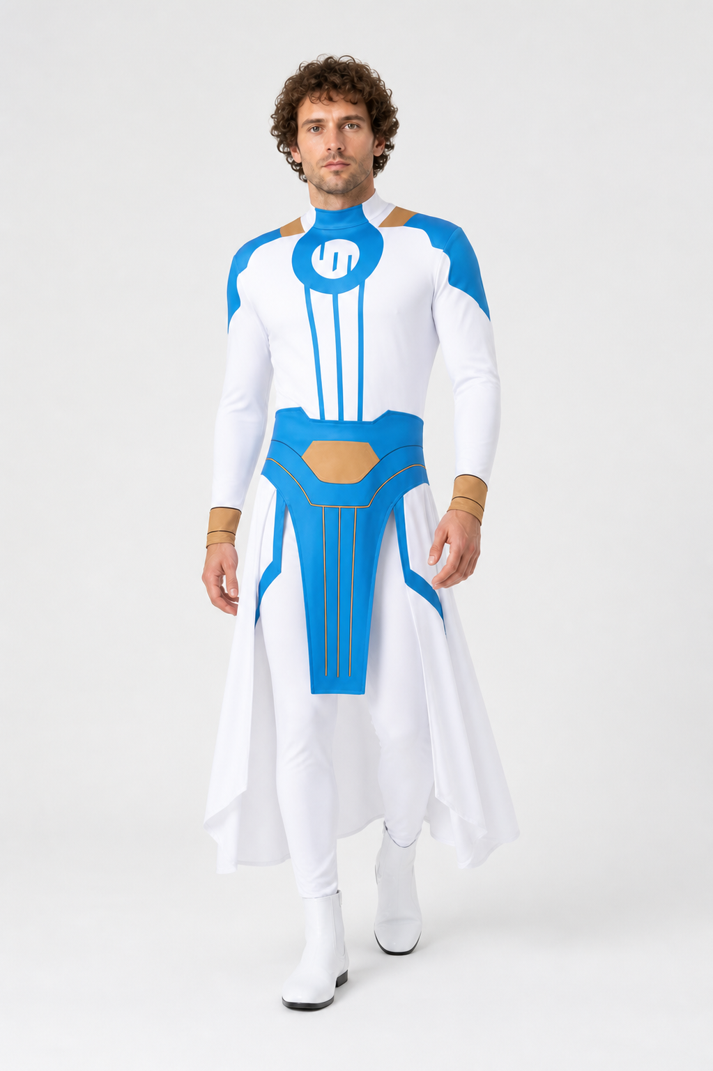 Invincible Cosplay Costume, Blue, White, and Gold Costumes detail 2