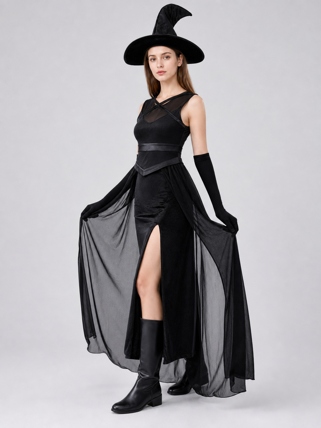Halloween Costume: Dress, Hat, and Gloves