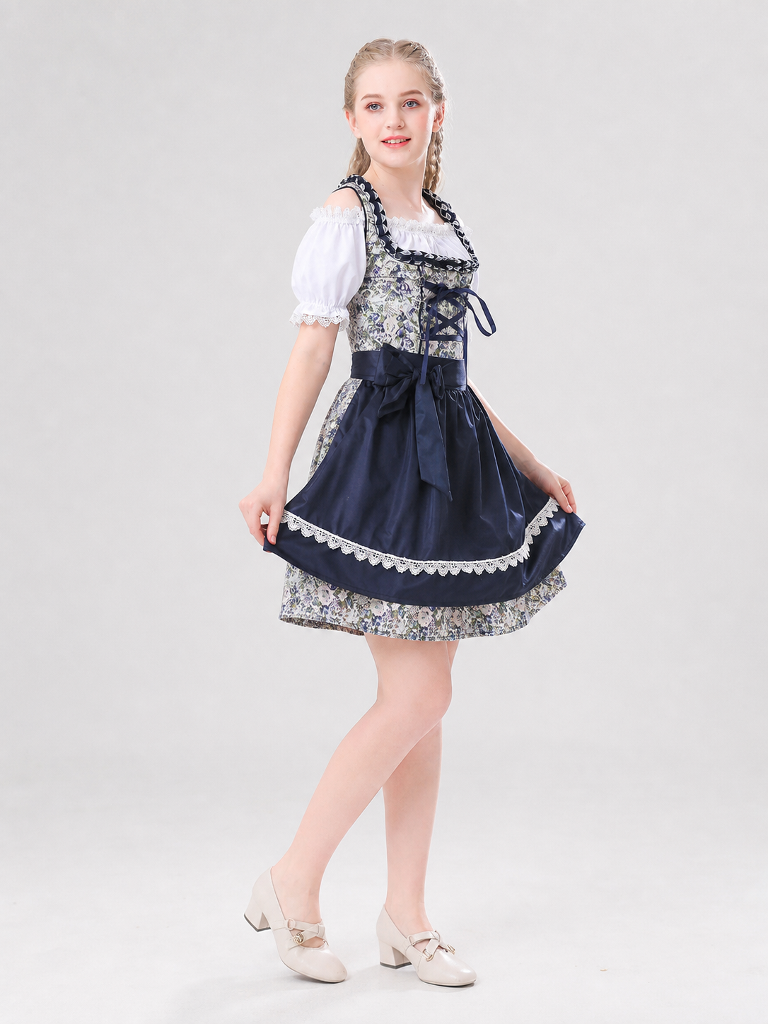 Folk Dress in Bavarian Style with Apron