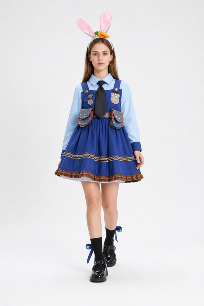 Police Cosplay Costume with Skirt and Badge Costumes detail 2