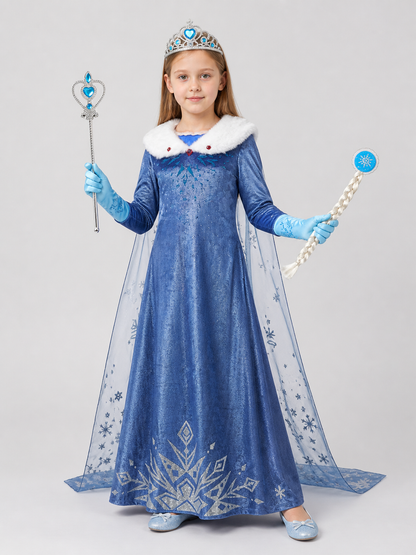 Children's Princess Elsa Dress with Accessories for Halloween Costume Dresses detail 2
