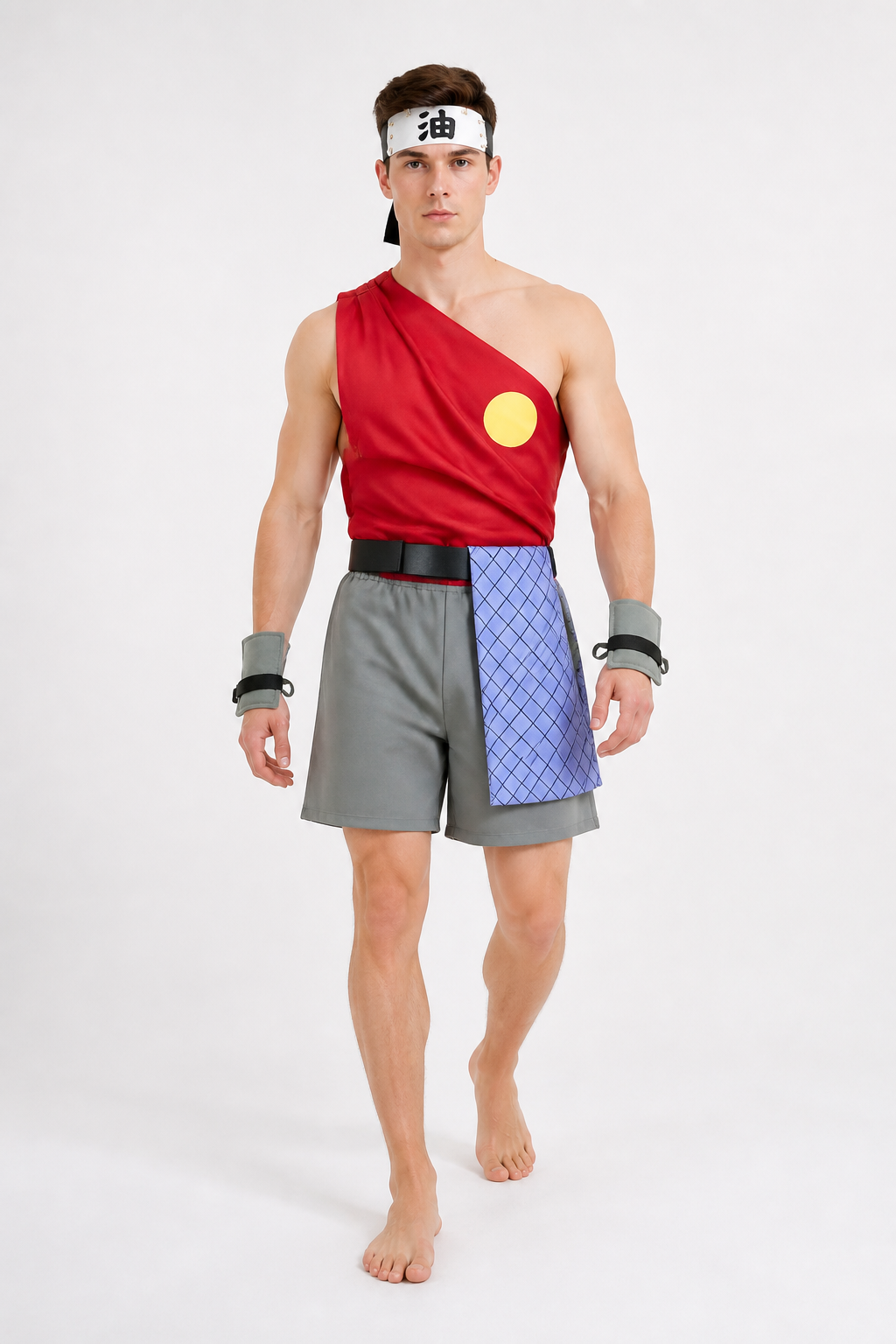 Complete Jiraiya Cosplay Costume Set with Forehead Protector Costumes detail 2