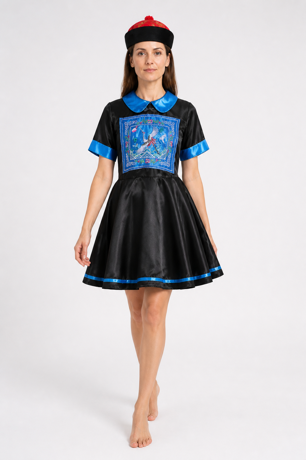 Blue Fitted Zombie Costume Dress with Collar Costume Dresses detail 2