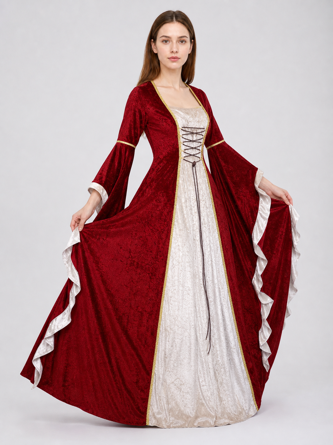 Medieval Renaissance Dress with Sleeves