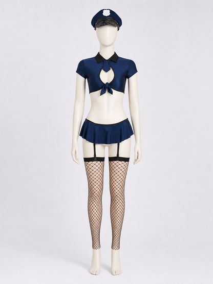 Two-Piece Police Costume with Skirt Costumes detail 2