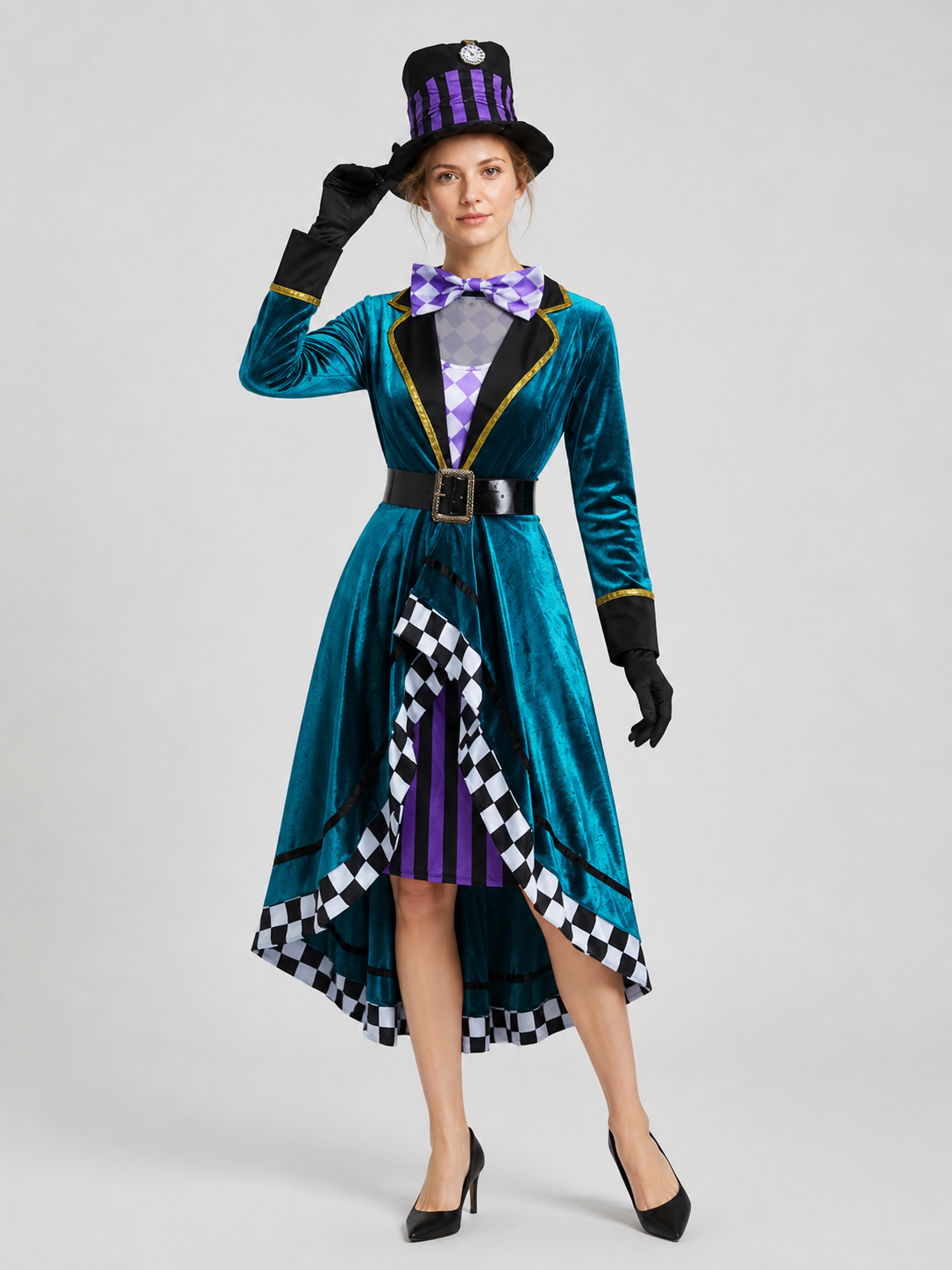 Halloween Magician Costume with Hat and Gloves Costume Headwear detail 2