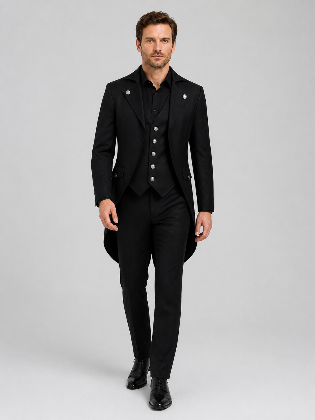 Black Tailcoat for Cosplay and Stage, Sizes S-XXXL Costumes detail 2