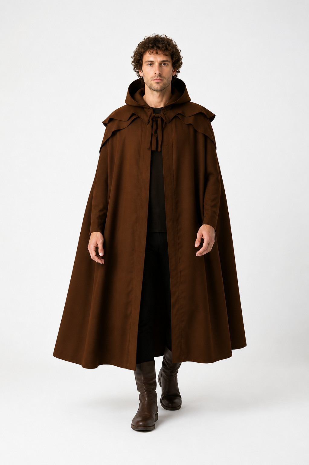 Long Medieval Hooded Cloak Costume Capes detail 2