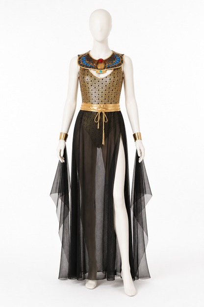 Egyptian Cosplay Costume, Long with Gold Decoration
