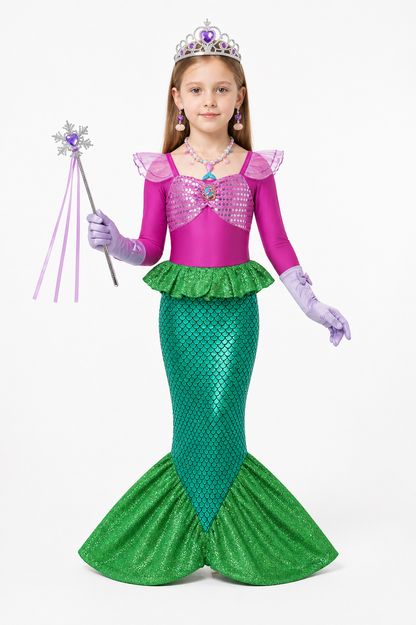 Sequin Mermaid Dress with Accessories for Girls Costume Dresses detail 2