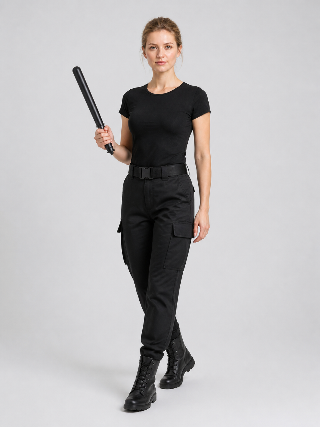 Black Police Baton for Cosplay and Halloween Costumes detail