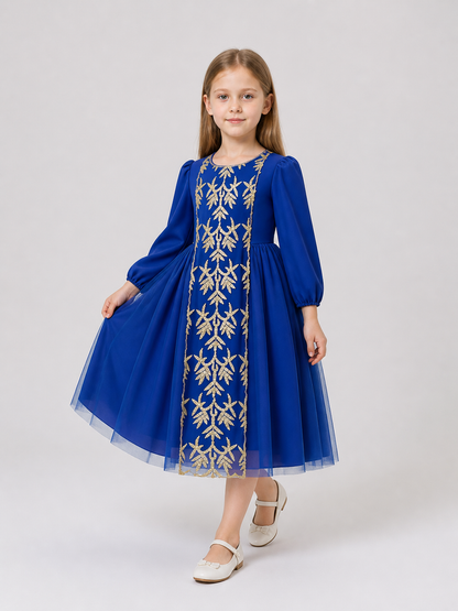 Princess Dress with Gold Embroidery and Full Skirt Costume Dresses detail 2