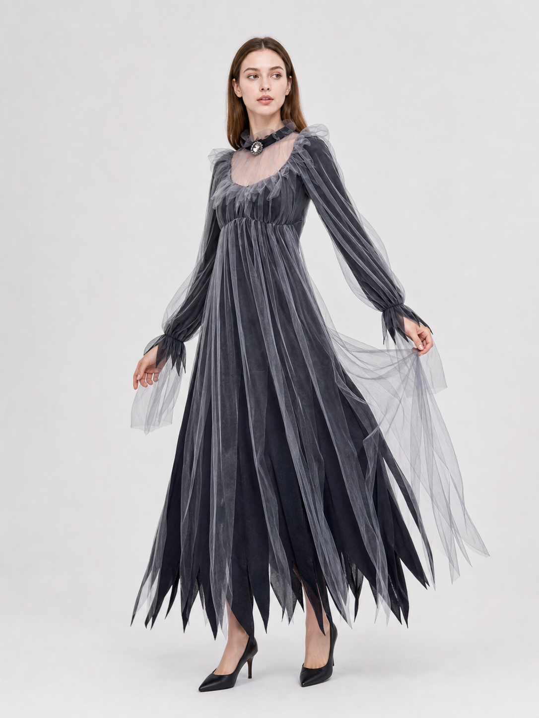 Gothic Maxi Dress for Halloween and Cosplay