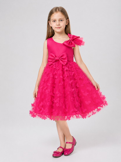 Full Pink Tulle Dress with Oversized Bows Costume Dresses detail 2